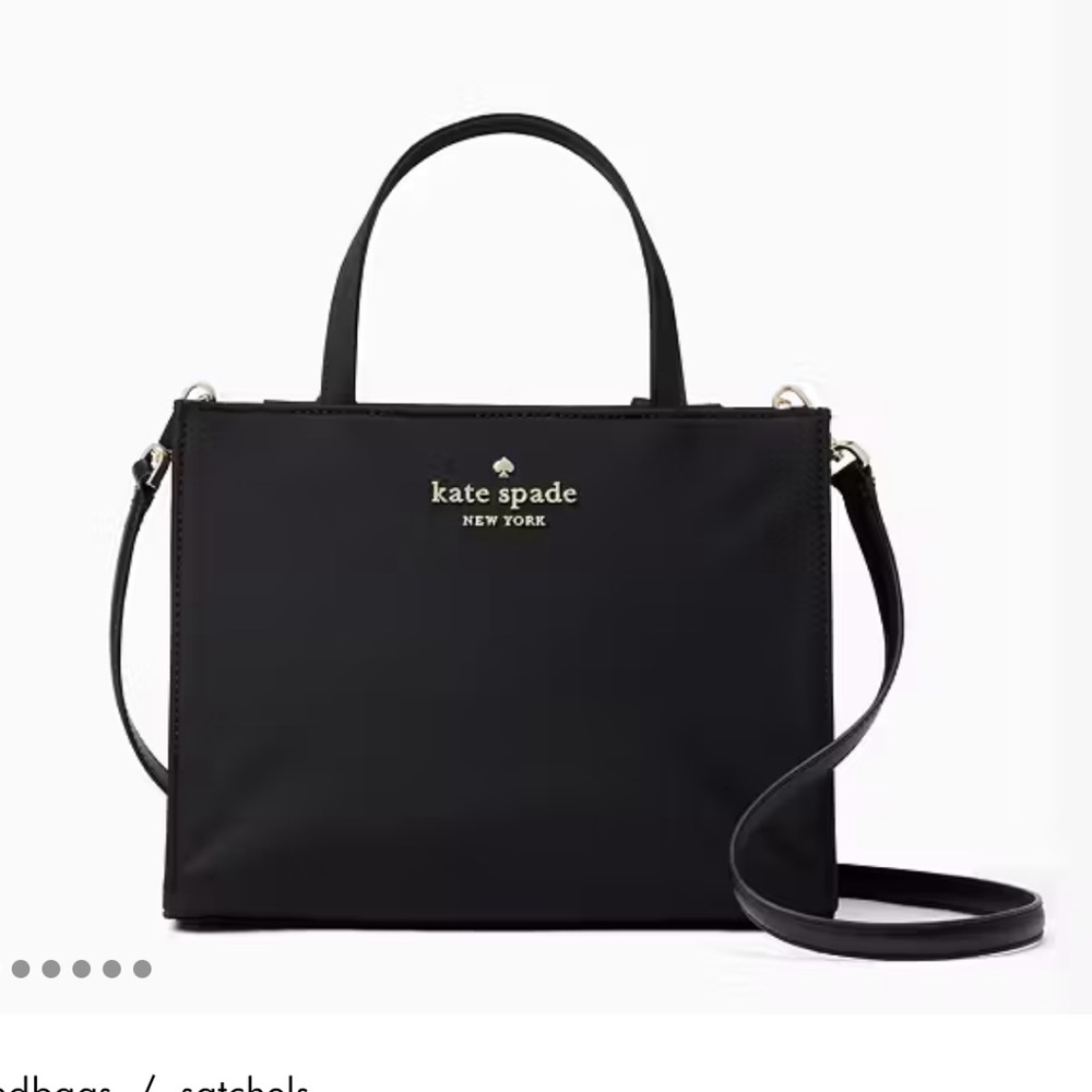 Kate Spade Watson Lane Sam Black Nylon Top Handle Crossbody Bag Purse
